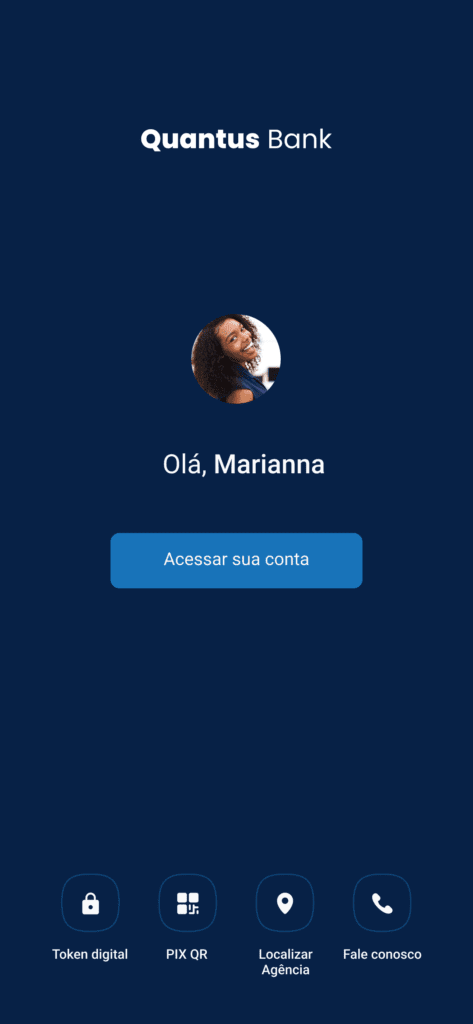 Quantus Bank Tela de Autenticação